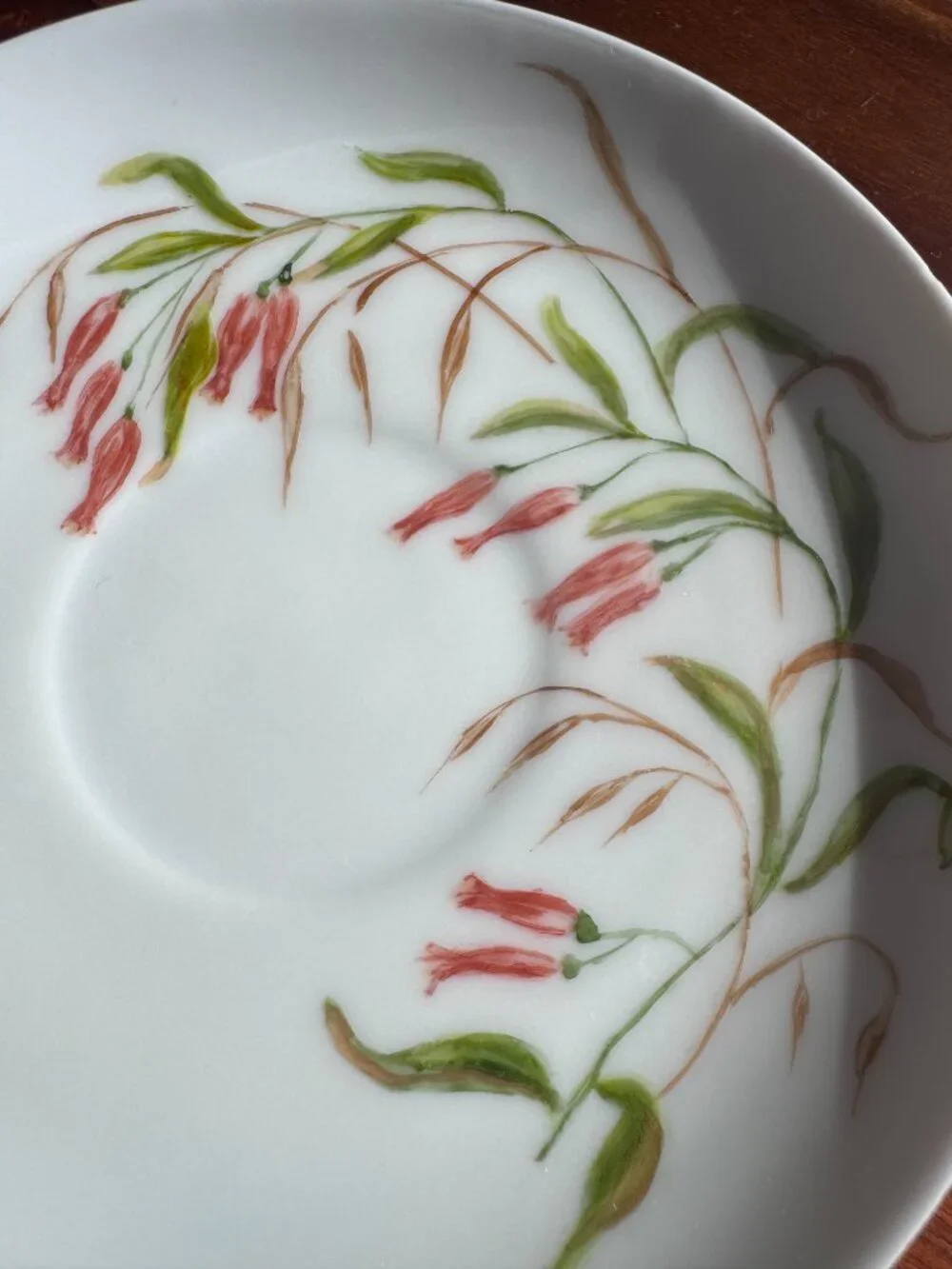 Antique CFH Limoges Porcelain Floral Saucers, French China